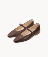 Coffee close toed pinted toe Mary Jane