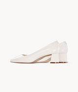 White womens closed toe heels