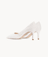 AIR-TOUCH FOAM 7CM White See-Through Pumps HEELS -Snowflake Pumps 7or9