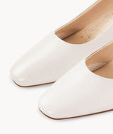 White womens closed toe heels