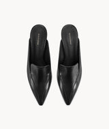 7or9 Black Label Series High-end Comfortable Black Calfskin Leather Heels for Women 35 mm/1.38