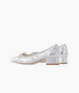 Silver Roll Taro Roll Air-touch Foam Round-toe silver Ballet Shoes with bow