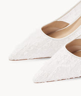 AIR-TOUCH FOAM 7CM White See-Through Pumps HEELS -Snowflake Pumps 7or9