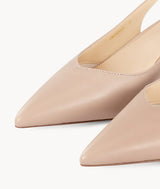 Nude slingback heels closed toe