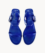 7or9 Blue False Indigo Comfort Sofa Series Silk Upper Blue Sandals for Women with 35mm/1.38