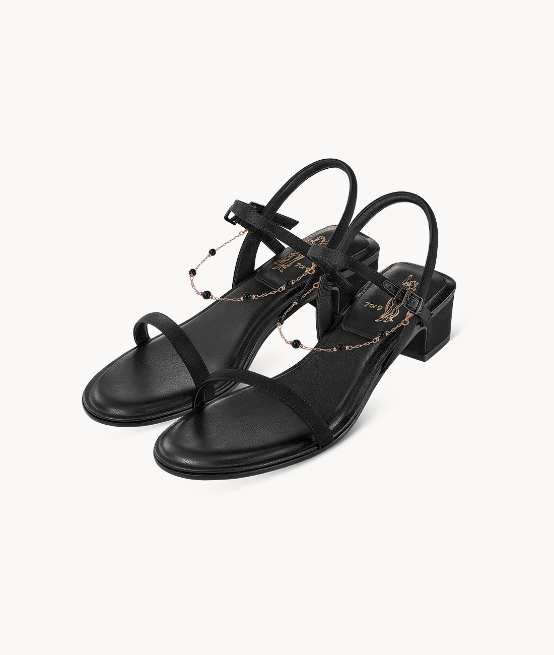 7or9 DIY Acessories for Shoes Black Bead Swing Chain Made of Copper&Glass bead for Slingbacks, Pumps
