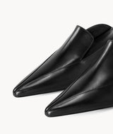 7or9 Black Label Series High-end Comfortable Black Calfskin Leather Heels for Women 35 mm/1.38
