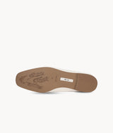 White close toed square toe loafers