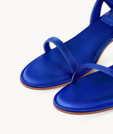7or9 Blue False Indigo Comfort Sofa Series Silk Upper Blue Sandals for Women with 35mm/1.38