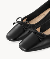 Blackberry Roll Air-touch Foam Round-toe Black Ballet Shoes with bow