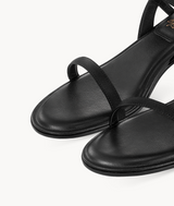 7or9 Black Swan Comfort Sofa Series Silk Upper Black Sandals for Women with 35mm/1.38