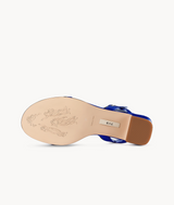 7or9 Blue False Indigo Comfort Sofa Series Silk Upper Blue Sandals for Women with 35mm/1.38