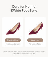 Red close toed point toe heels